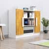 Hexa Engineered Wood Bookshelf in Frosty White and Giant Wood Colour