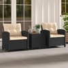Carry Bird Wicker Patio Furniture Outdoor Balcony Chairs In Black And Beige Colour