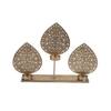 Leaf Tealight Holder With Stand In Gold Colour