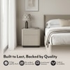 Dorian Engineered Wood Bedside Table With Ceramic Top In Taupe High Gloss Finish