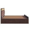 Floral Solid Wood King Size Hydrulic Storage Bed In Walnut Finish Brown 72x78 inch