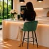 Doe Buck Velvet Counter Height Bar Stool in Green Colour