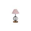 Gracelynn Multicolor cotton Table lamp with Wood & Iron Base