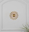 Zen Integrated Single Light Led Wall Fitting In Brass Finish Metal With Frosted White Glass