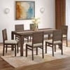 Atlas Crest Storage Solid Wood 6 Seater Dining Table With 6 Atlas Dining Chairs (Finish : Danish Walnut, Chair Colour : Wheat Brown)