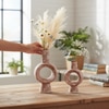 Rustic Speckled Ring Vases