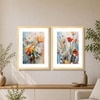 Red White Flower Set of 2 Framed Posters Botanical Art 45x60 cm