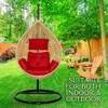 Rattan Egg Single Seater 6 Star Swing Chair Red