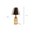 ELARE Glass Table LED Lamp Royal Brass Antique Finish Diamond Cut Glass Warm White Lampshade