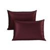 Stoa Paris Satin Pillow Covers,  Premium Plain Pillow Cover Set of 2, 68L x 45W cms - Velvet Wine