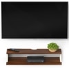 BLUEWUD Maisy Standard Engineering Wood Wall Mount TV Entertainment Unit Set Top Box Stand/TV Cabinet Panel with Shelves for Books & D�cor Display Unit Standard Upto 42 Inches (Brown Maple & White)