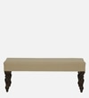 Aarna Sheesham Wood Upholstered Bench In Walnut Finish