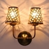 Devansh Metal Electric Wall Light in Gold Colour with Black Shade Count of 2 Lights