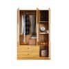 Hexa Red Wooden 3 Door Wardrobe with 2 Drawers and Hanging Space in Giant Wood Colour