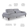 Barret 3 Seater Fabric Sofa in Grey Ice Colour