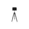 Emerald Black Cotton Floor Lamp with Solid Wood