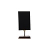 Ellery Black cotton table lamp with Square Brown Wood Base