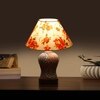 Devansh Conical Multi Cotton Shade Lamp With Wood & Mosaic Glass Base For Decoration/Office/Home/Gifting/Study For Decoration/Office/Home/Gifting/Study -(10X10X14.5) Inches -A