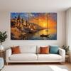 The Castle Decor Banaras Ghat Wall Painting Design 7 Wooden Framed 27x48 Inch