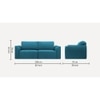 Cacef 3 Seater Pull Out Sofa cum Bed in Turquoise Colour