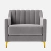 Fame Velvet 1 Seater Sofa in Grey Colour