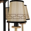 Eliante 6-Light Chandelier, Mild Steel And Wood With Fabric Shades, Modern Ceiling Fixture