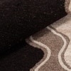 Handmade Natural Wool Shaped Rug Abstract Canyon Black 4 x 6 Feet Carpet