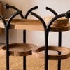 Andaman Jolly Solid Wood Service Trolley in Black Colour
