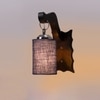 Devansh Solid Wood Electric Wall Light in Brown Colour with Blue Shade Count of 1 Light