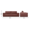 Riyab 3 Seater Fold Out Sofa Cum Bed In Pink Colour