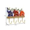 Metal Handpainted Red Elephant Key Holder with 4 Hooks