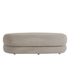 Luxelounge Wood 2-Seater + Ottoman With Upholstery Non Storage Sofa In Beige Colour