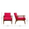 Armari Boucle Fabric Arm Chair in Red Colour