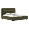 Milan Upholstered Hydraulic Storage King Size Bed In Deep Olive Velvet