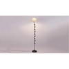 Kiwi White Natural Fiber Floor Lamp with Black Iron Base