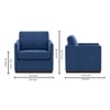 Bobby Boucle Fabric Lounge Chair in Blue Colour