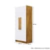 Hexa Red Wooden 2 Door Wardrobe with 4 Shelves in Giant Wood and Frosty White Colour