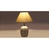 off-white cotton with White Brushed Wood Table Lamp