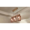 Symmetric Beige Solid Wood Cluster Hanging Light