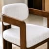 Burbon Solid Wood Upholstered Dining Chair in Teak Finish