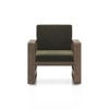 Moreno 1 Seater Solid Wood Sofa in Danish Walnut Finish and Juniper Green Fabric