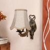 Devansh Gold Antique Wall Mounted Lamp With Beige Jute Shade
