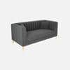 Texude Velvet 2 Seater Sofa Dark Grey