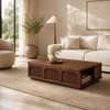 Alderley Sheesham Wood Arched Fluted Coffee Table in Walnut Finish