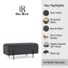 Doe Buck Luxury Boucle Storage Bench in Grey Colour with Black Metal Legs