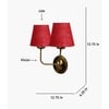 Devansh Metal Electric Wall Light in Gold Colour with Maroon Shade Count of 2 Lights