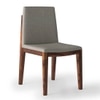Galatea Solid Wood Dining Chair in Teak Finish & Grey Colour - Set of 2