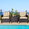 Carry Bird Wicker Patio Furniture Outdoor Balcony Chairs In Red Colour