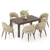 Atlas Solid Wood 6 Seater Compact Dining Table with 6 Celia Dining Chair