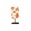 Ender Multicolor cotton table lamp with Square Brown Wood Base
